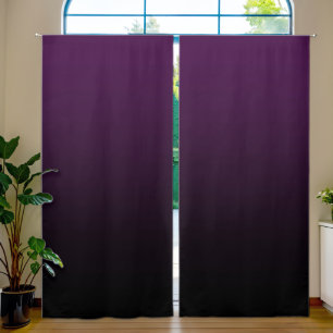 Eggplant Black Gradient Blackout Curtains