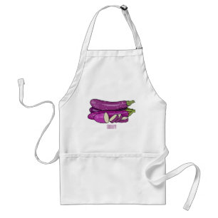 Eggplant cartoon illustration adult apron