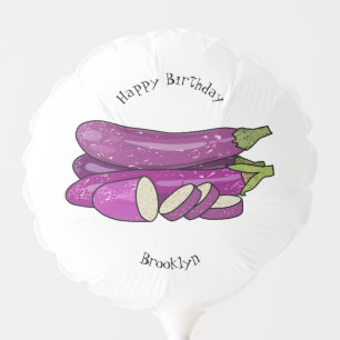 Eggplant cartoon illustration balloon