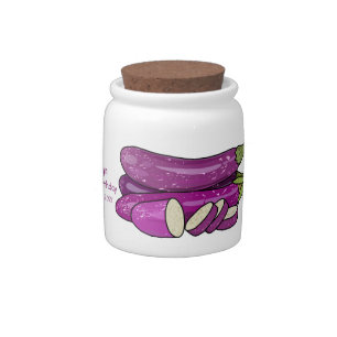 Eggplant cartoon illustration candy jar