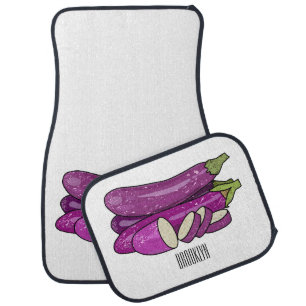 Eggplant cartoon illustration car floor mat