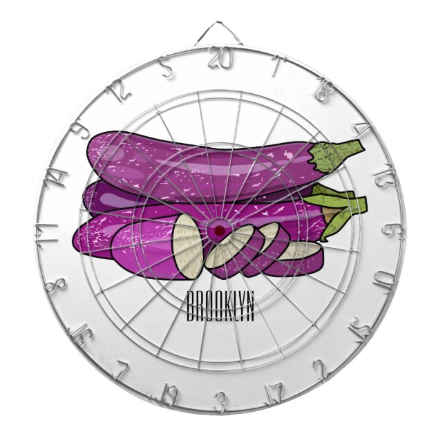 Eggplant cartoon illustration dart board (Front)