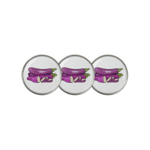 Eggplant cartoon illustration golf ball marker
