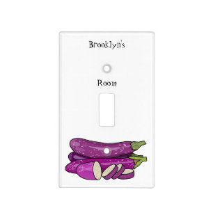 Eggplant cartoon illustration light switch cover