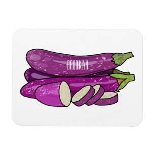 Eggplant cartoon illustration magnet
