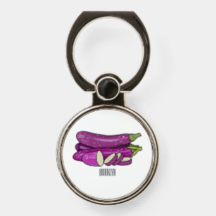 Eggplant cartoon illustration phone ring stand