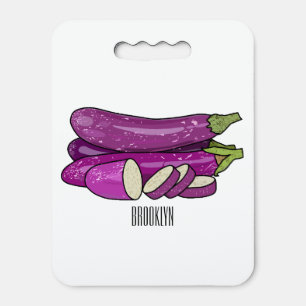 Eggplant cartoon illustration seat cushion