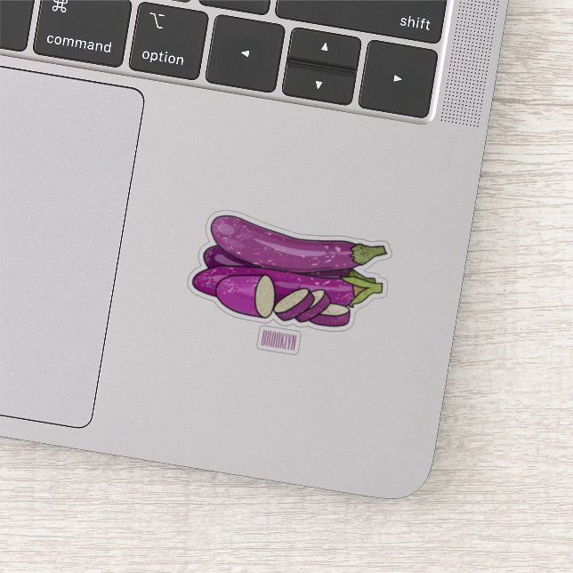 Eggplant cartoon illustration sticker (Detail)