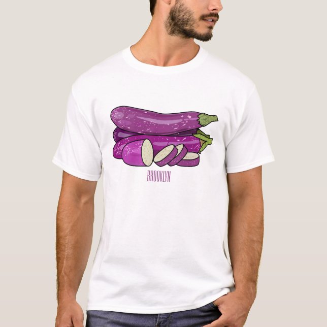 Eggplant cartoon illustration T-Shirt (Front)
