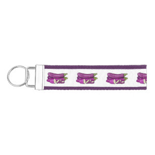 Eggplant cartoon illustration wrist keychain