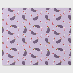 eggplant christmas wrapping paper