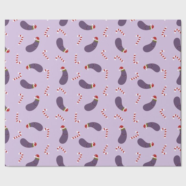 eggplant christmas wrapping paper (Seam)
