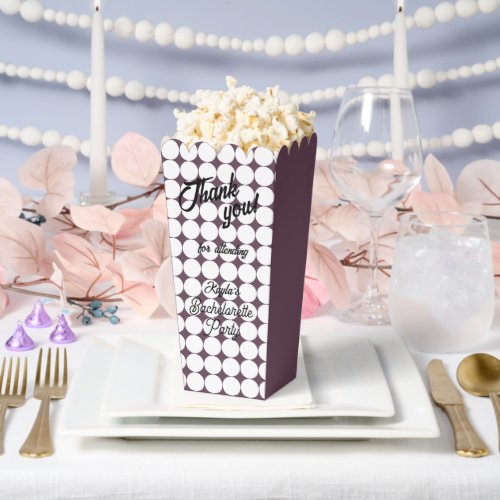 Eggplant Circle Pattern Bachelorette Party Favor Boxes
