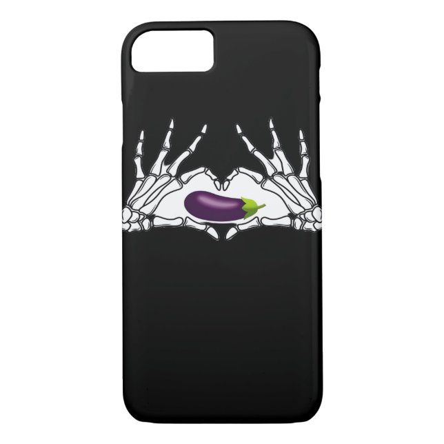 Eggplant Classic - Skeleton Hands Heart Case-Mate iPhone Case (Back)