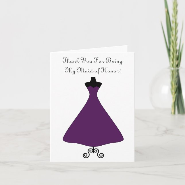 Eggplant Colored Maid of Honor/Bridesmaid Card (Front)