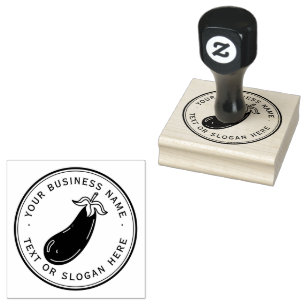  eggplant  Custom Business Logo Large  Rubber Stamp