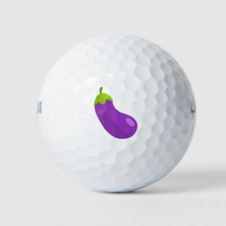 Eggplant Emoji Printed Golf Balls