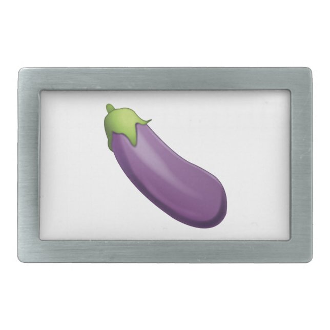 Eggplant - Emoji Rectangular Belt Buckle (Front)