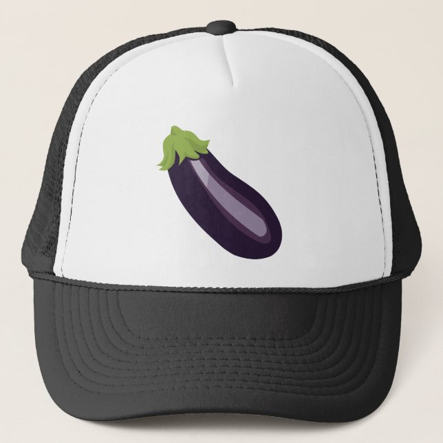 Eggplant Emoji Trucker Hat (Front)