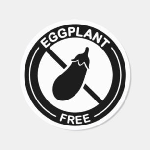 Eggplant Free Food Allergen Business Packaging Classic Round Sticker