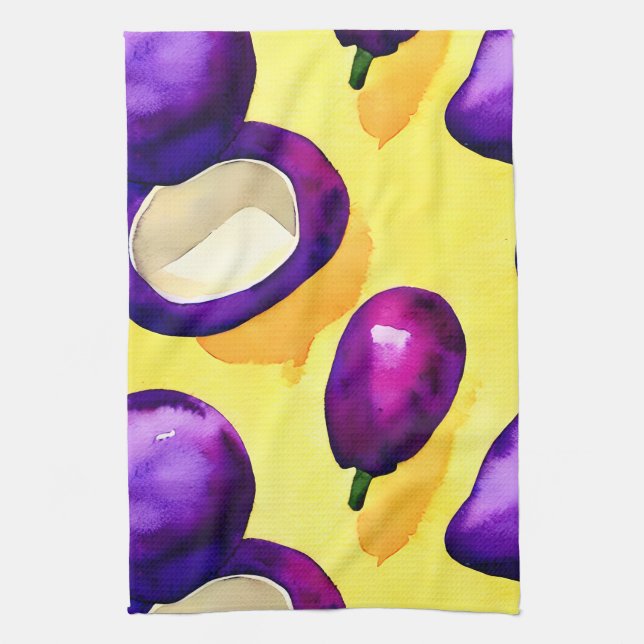Eggplant - Kitchen Tea Towel (Vertical)