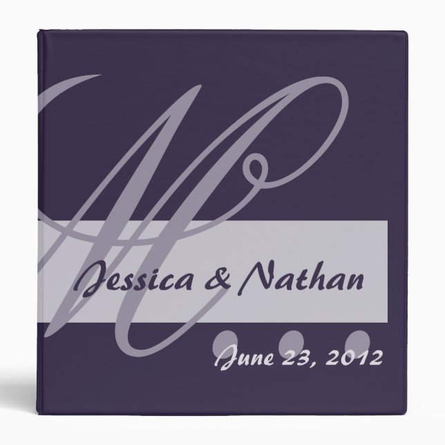 EGGPLANT & LAVENDER Wedding Photo Planner Binder (Front)