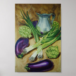 Eggplant, Leek & Artichoke Poster