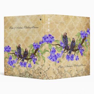 Eggplant Love Bird Purple Cherry Blossom Binder