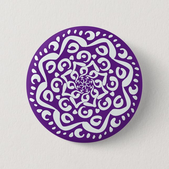 Eggplant Mandala Button (Front)