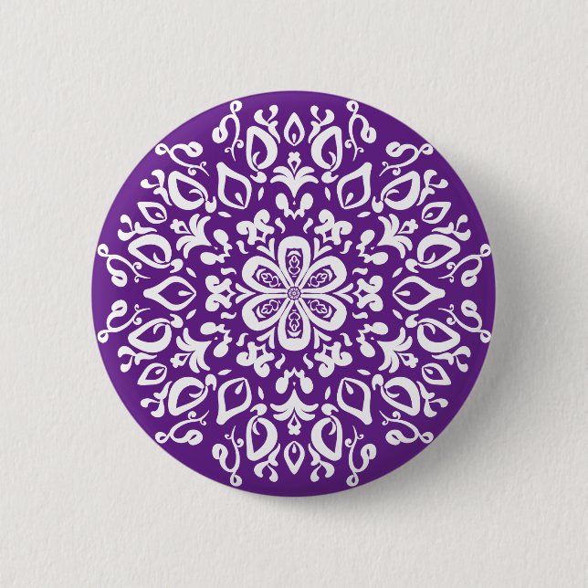Eggplant Mandala Button (Front)