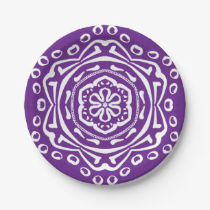 Eggplant Mandala Paper Plates