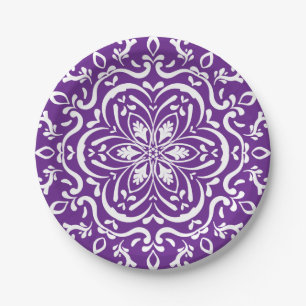 Eggplant Mandala Paper Plates