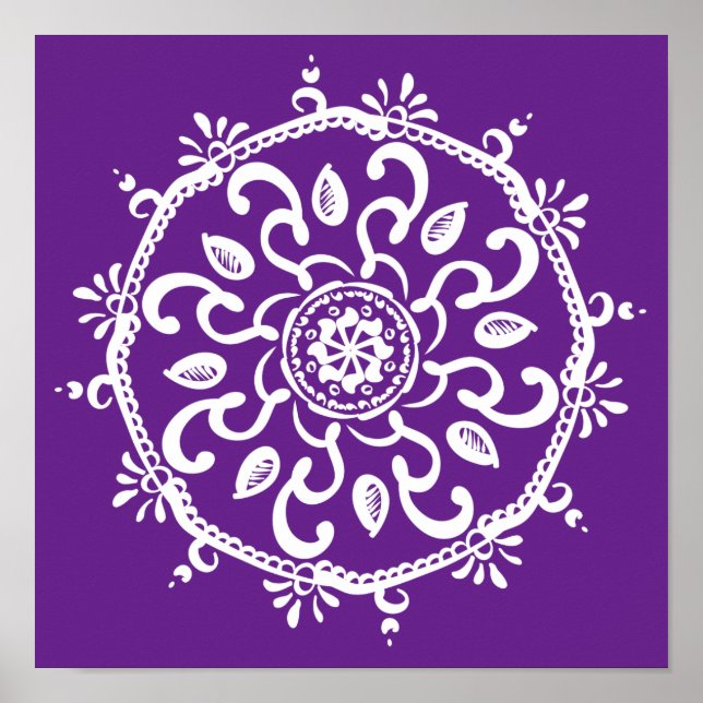 Eggplant Mandala Poster (Front)