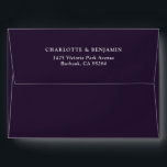 Eggplant Modern Custom Wedding 5.25x7.25 Envelope<br><div class="desc">Elegant custom dark purple wedding envelopes with a return address. These envelopes are ideal for 5" x 7" cards. Easily personalize with your wedding details online!</div>