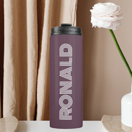 Eggplant Modern Typography Groomsman Thermal Tumbler