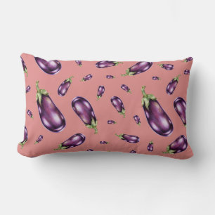 Eggplant Pattern Lumbar Pillow