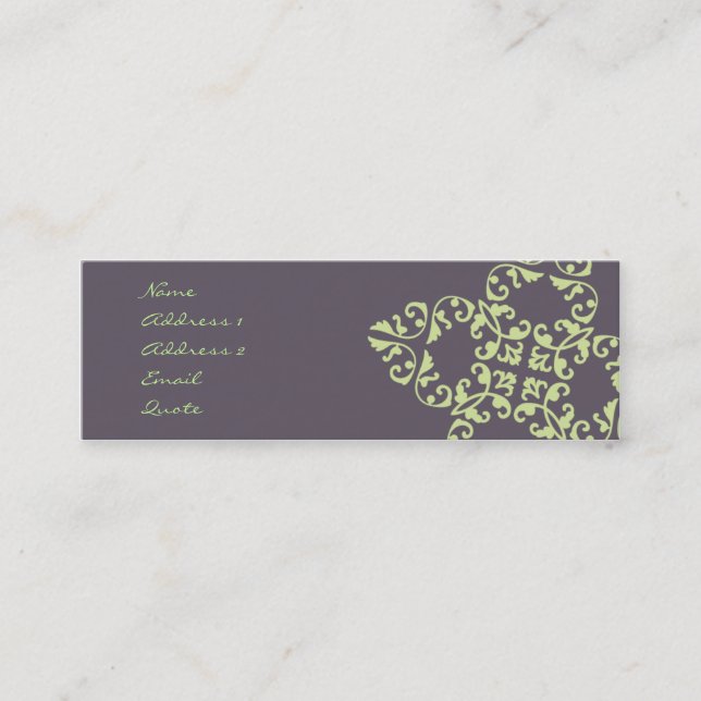 Eggplant Pattern Mini Business Card (Front)