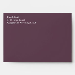 Eggplant Purple A7 Envelopes With Return Address