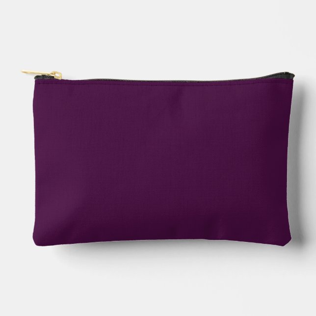 Eggplant Purple Classic Solid Plain  Accessory Pouch (Front)