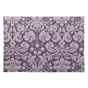 Eggplant Purple Damask Cloth Placemat