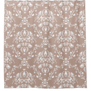 Eggplant Purple Damask Shower Curtain