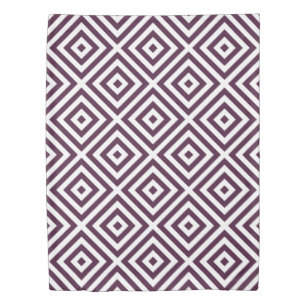 Eggplant Purple Diamond Pattern Duvet Cover