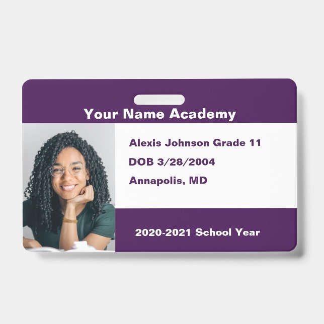 Eggplant Purple Do It Yourself Custom Homeschool Badge (Front)