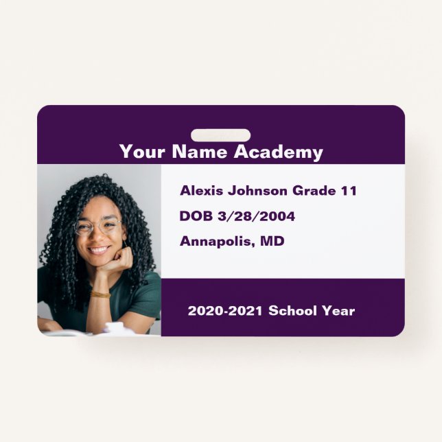 Eggplant Purple Do It Yourself Custom Homeschool Badge (Front)
