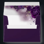 Eggplant Purple Floral Elegant Wedding Envelope<br><div class="desc">Eggplant or plum purple watercolor flowers envelopes</div>