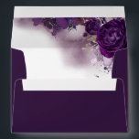 Eggplant Purple Floral Elegant Wedding Envelope<br><div class="desc">Eggplant or plum purple watercolor flowers envelopes</div>