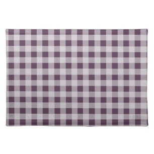 Eggplant Purple Gingham Pattern Placemat