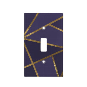 Eggplant Purple Gold Bronze Geometric Glam Chic Light Switch Cover