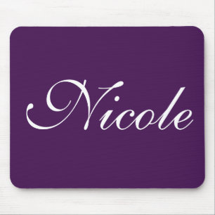 Eggplant Purple Monogram Name Mouse Pad