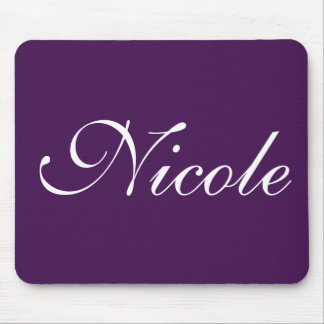 Eggplant Purple Monogram Name Mouse Pad